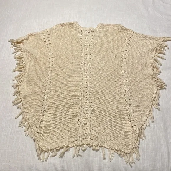 Loft Xs/S Knit Poncho with Fringe - Picture 4 of 5